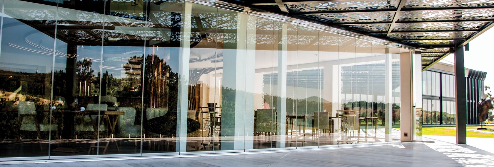 ConceptSystem 68 Aluminium Windows and ConceptFolding 77 Aluminium Sliding & Folding Doors - Recreation/Entertainment centre Quoin Rock Wine Estate located in Stellenbosch, South-Africa
